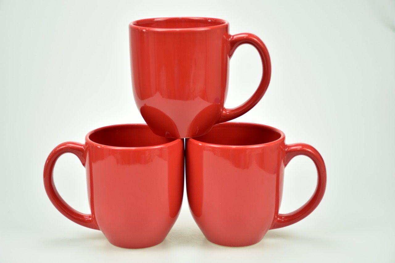 Round Colored Mug Red